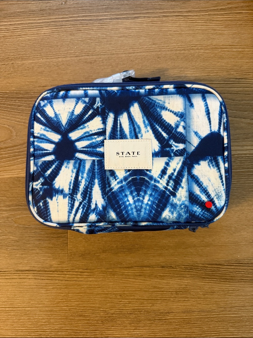 NWOT STATE Blue Tie-Dye lunch box